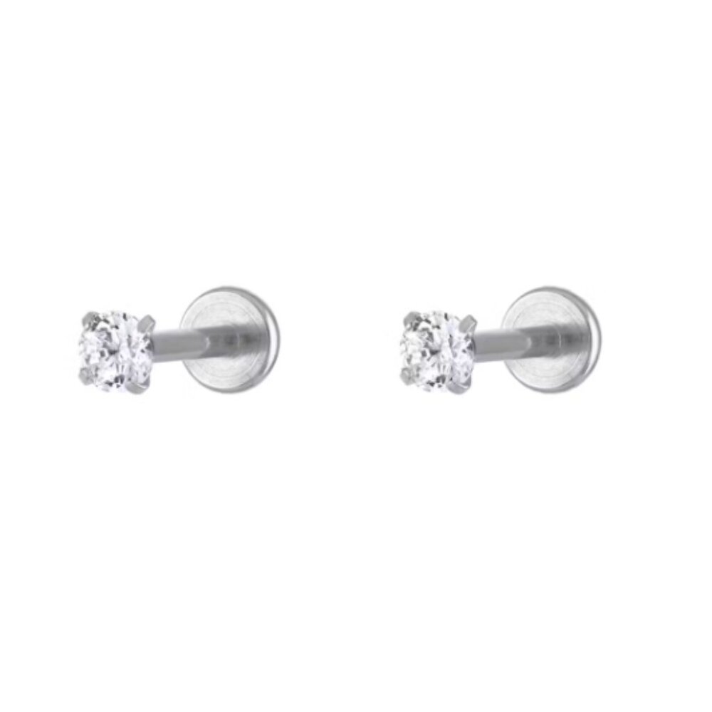 Maison Miru NIB Celestial Crystal Nap Earrings Titanium 3mm CZ